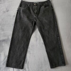PJ Mark‎ Jeans Mens Size 40x32 Black Regular Straight Leg Zip Fly Dark Wash